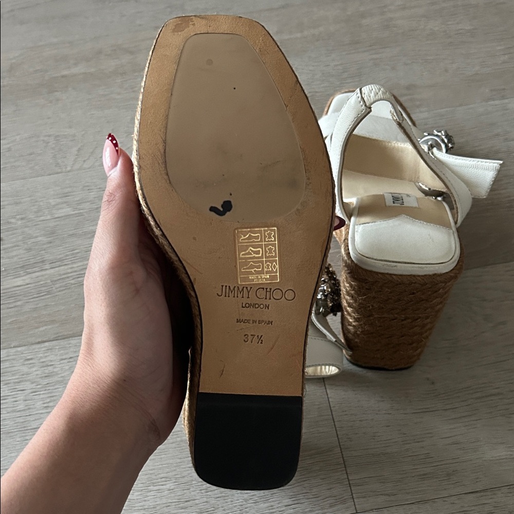 Jimmy Choo Mirabelle Latte Leather Wedge - Picture 4 of 4